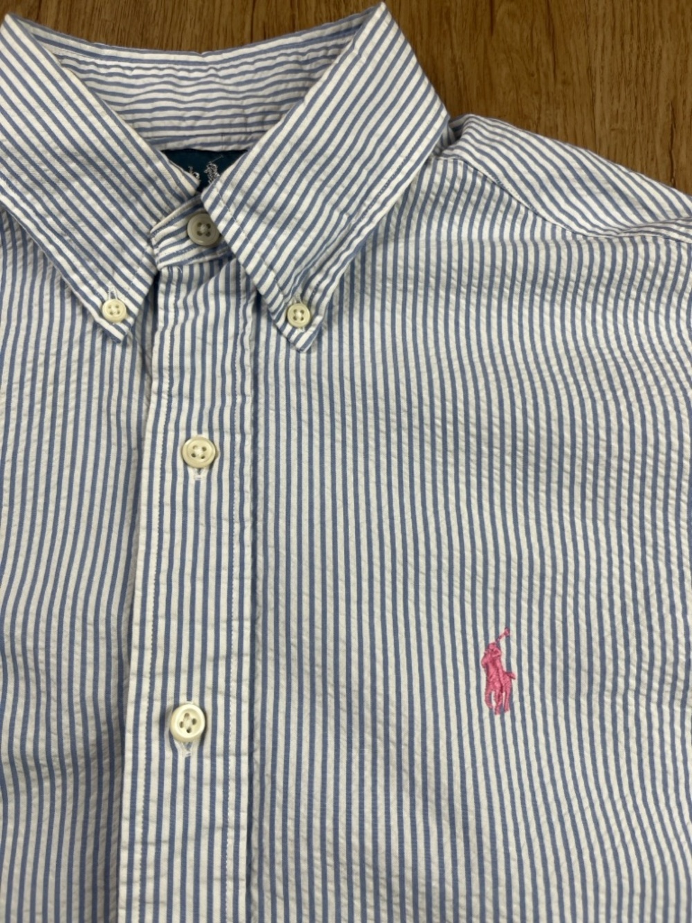Ralph Lauren Classic Fit Blue Stripe Button Down Shirt Men Small S